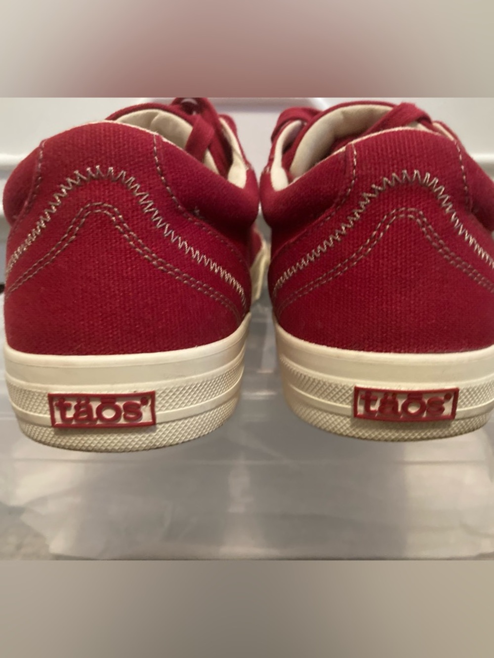 Taos Red Canvas Low Profile Sneakers - Picture 5 of 6